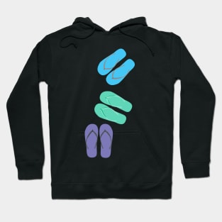 Green, Blue and Purple Flip Flops sandals Hoodie